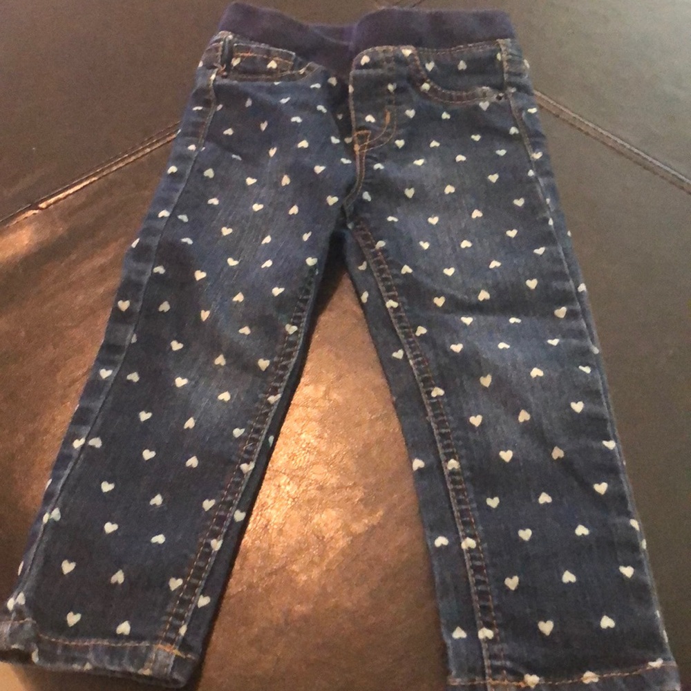 Heart denim pants